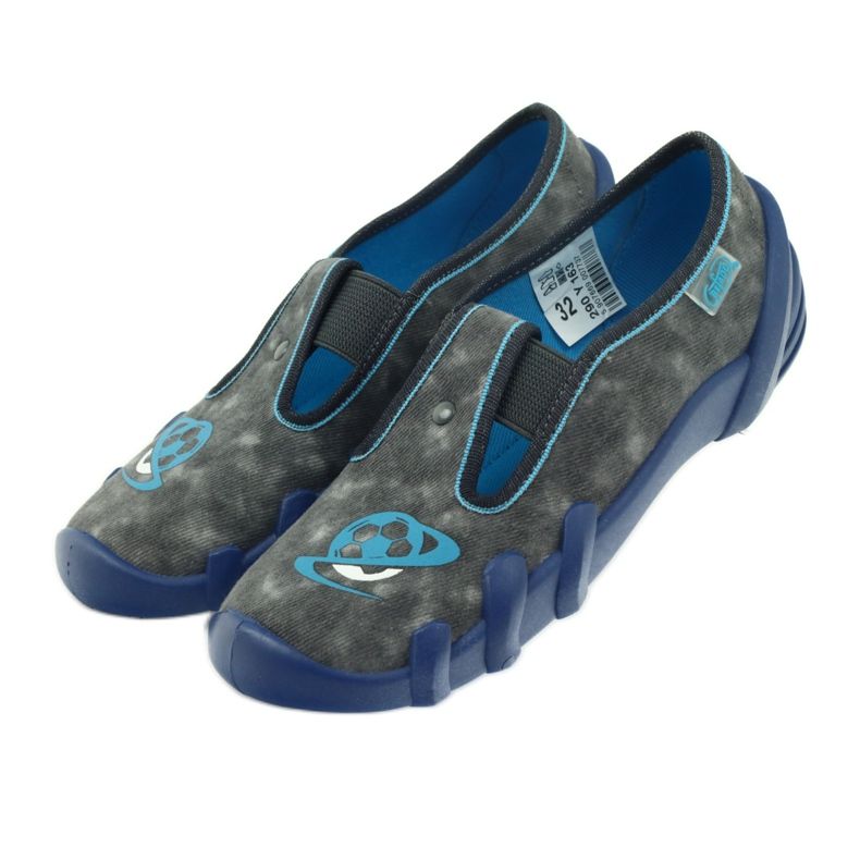 Pantofole per scarpe per bambini Befado 290y163 blu grigio 4