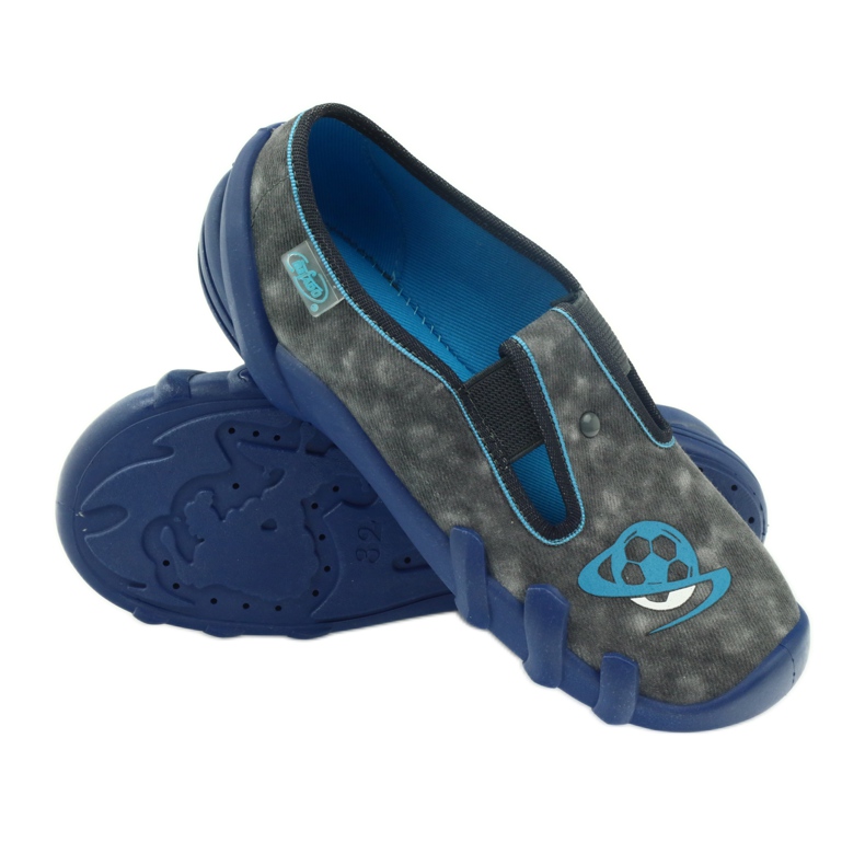 Pantofole per scarpe per bambini Befado 290y163 blu grigio 3