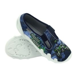 Pantofole per bambini Befado 290y170 blu verde blu navy 6