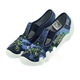 Pantofole per bambini Befado 290y170 blu verde blu navy 5