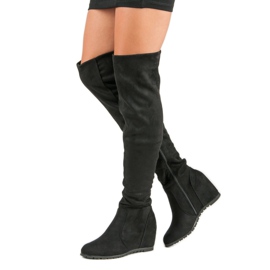 Seastar Stivali con zeppa in pelle scamosciata nero 2