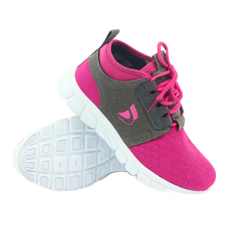 Scarpe sportive per bambini Befado 516Y033 rosa grigio 3