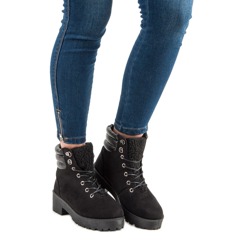 Trapper in pelle scamosciata nero 1