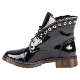 Lucky Shoes Lavoratori verniciati nero 1