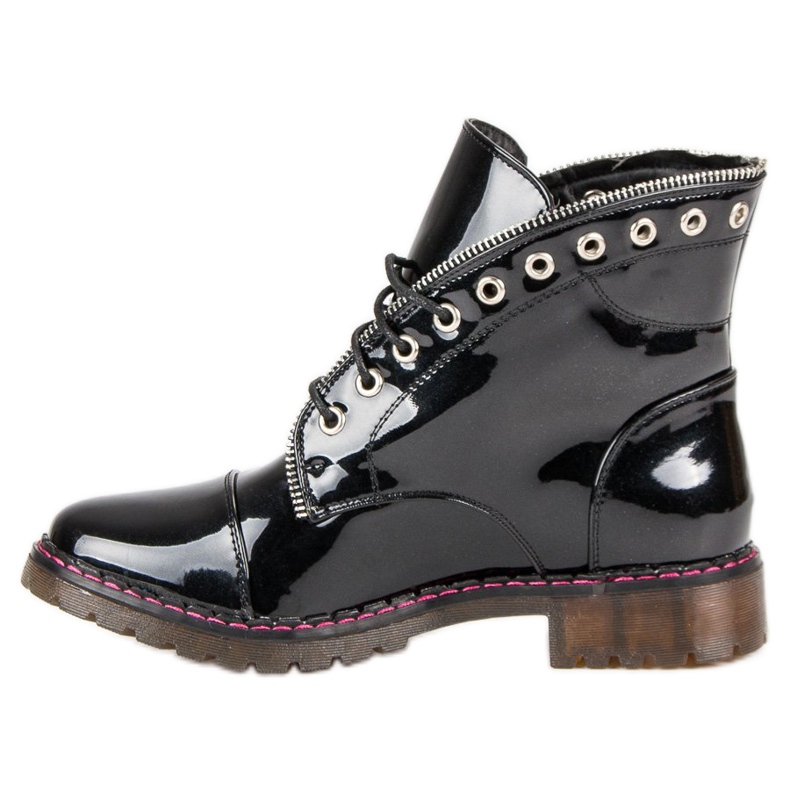 Lucky Shoes Lavoratori verniciati nero 1