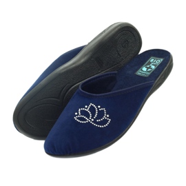 Pantofole velour paillettes Adanex blu navy 4