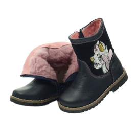 Ren But Stivali in pelle per bambini con gattino Ren ma 1525 blu navy 4