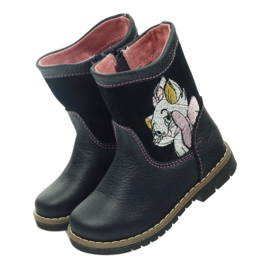Ren But Stivali in pelle per bambini con gattino Ren ma 1525 blu navy 3
