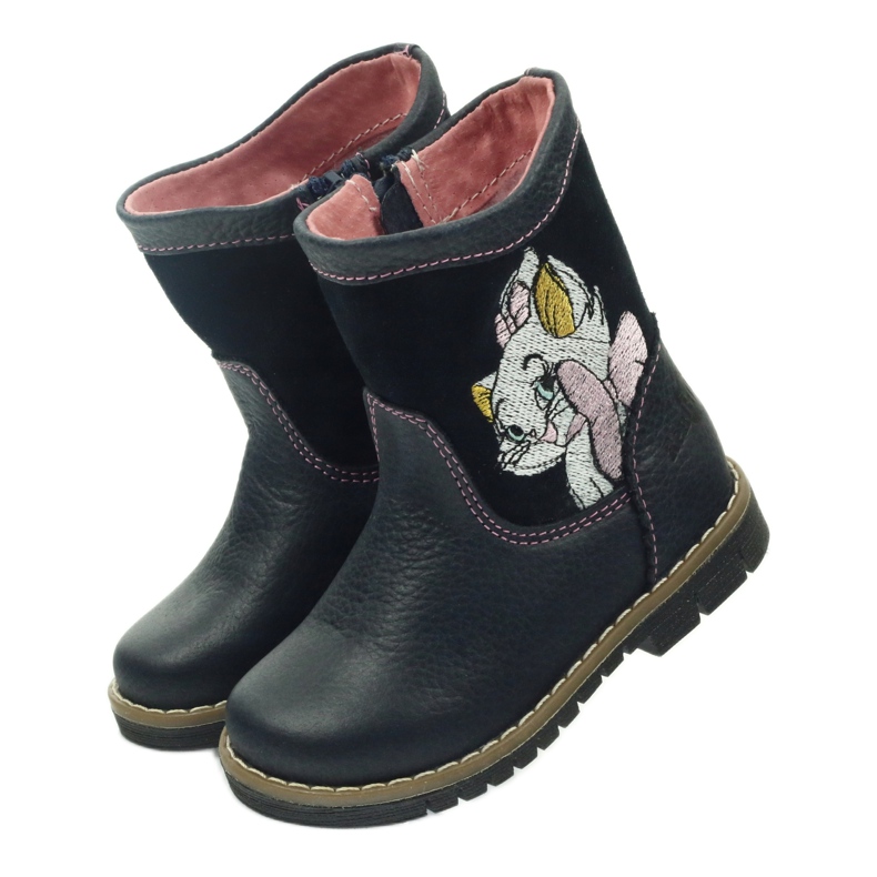Ren But Stivali in pelle per bambini con gattino Ren ma 1525 blu navy 3