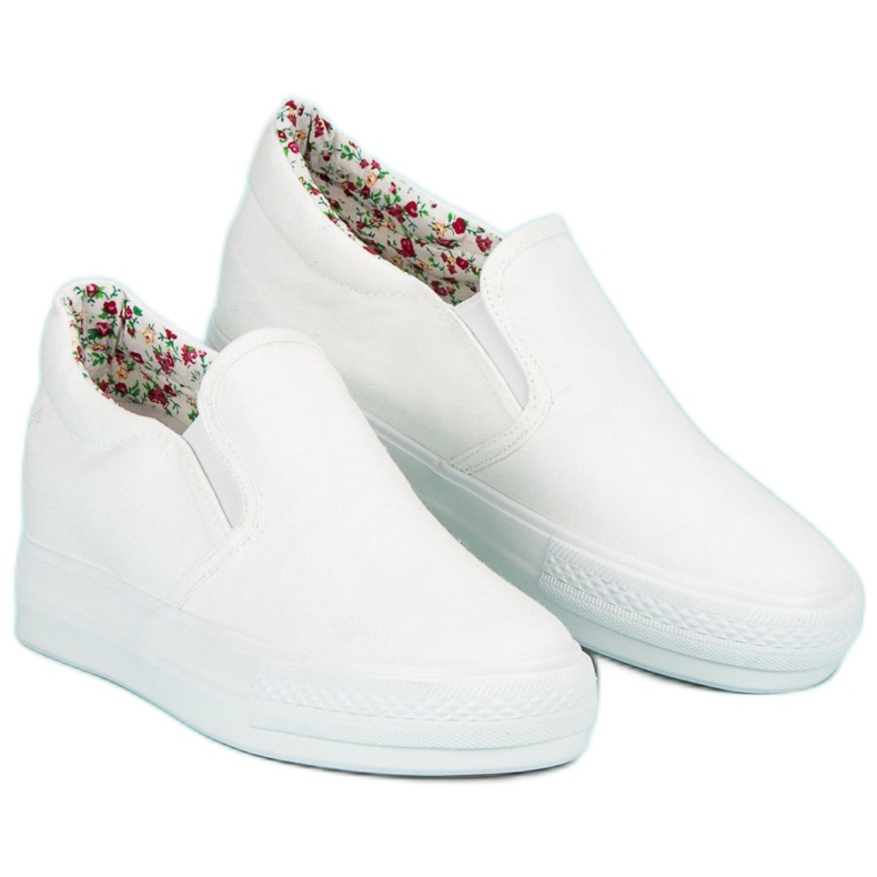 J. Star Sneakers bianche con zeppa bianco 1
