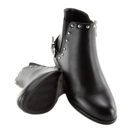 Stivaletti Chelsea neri con borchie nere BM166 Black nero 1