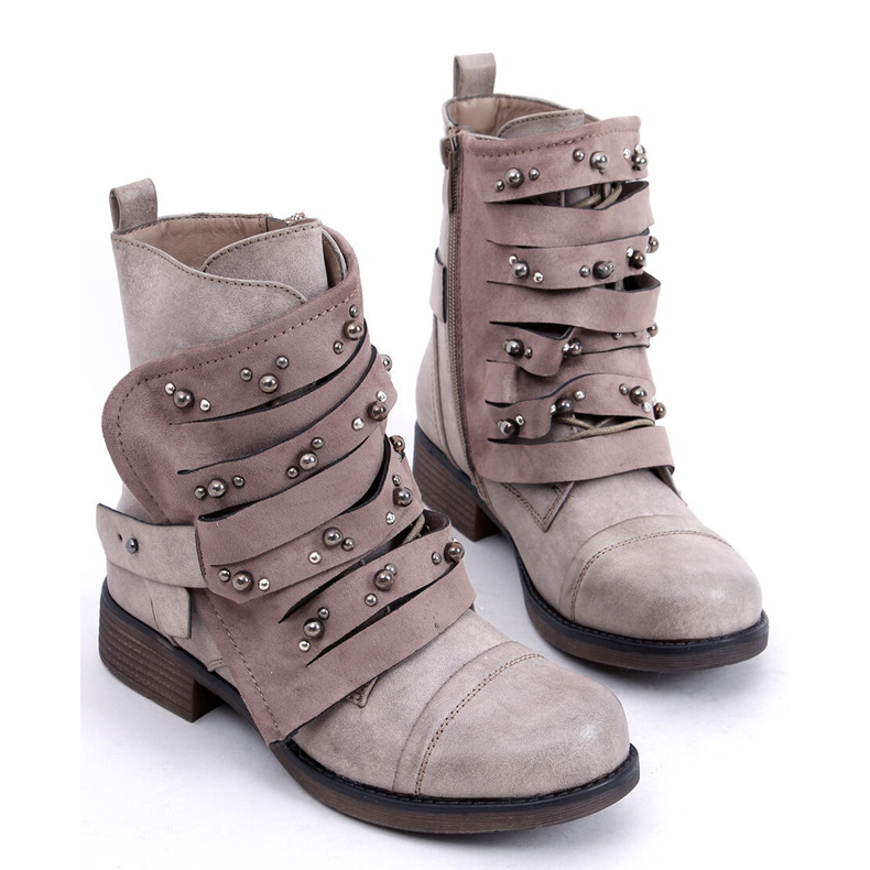 Stivali militari beige 17103-4 Kaki cachi 1
