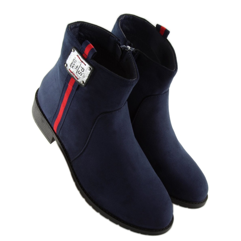 Stivali in camoscio, blu navy 100-913B0-2 Blu 1