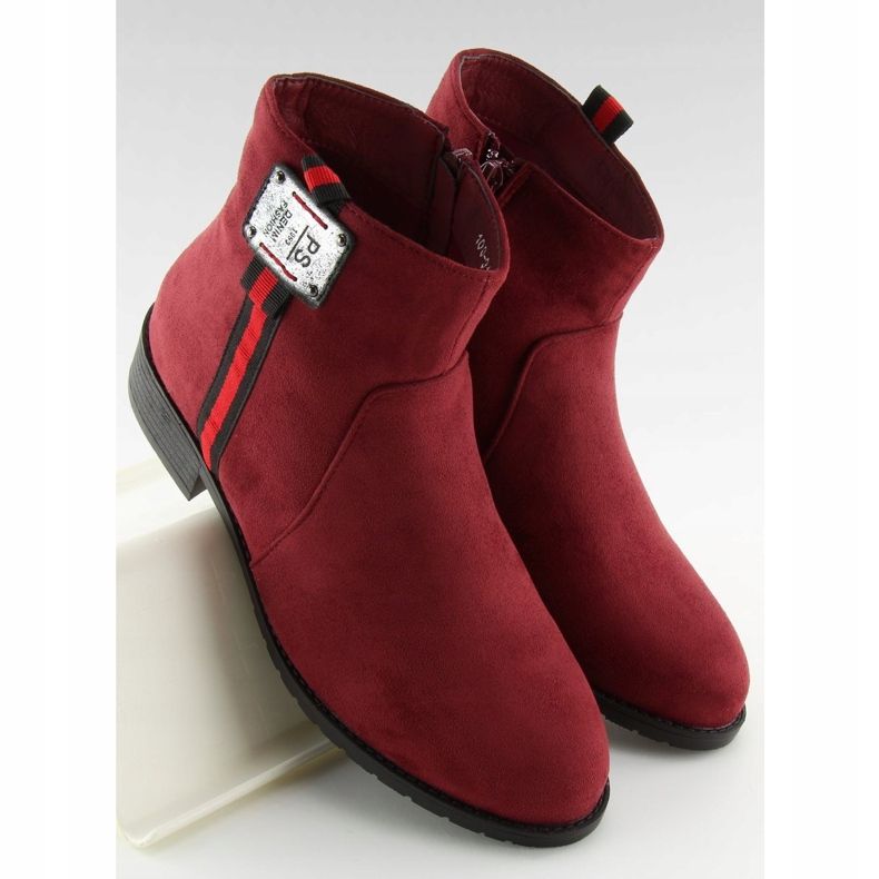 Stivaletti camoscio bordeaux 100-913B0-2 Rosso 1