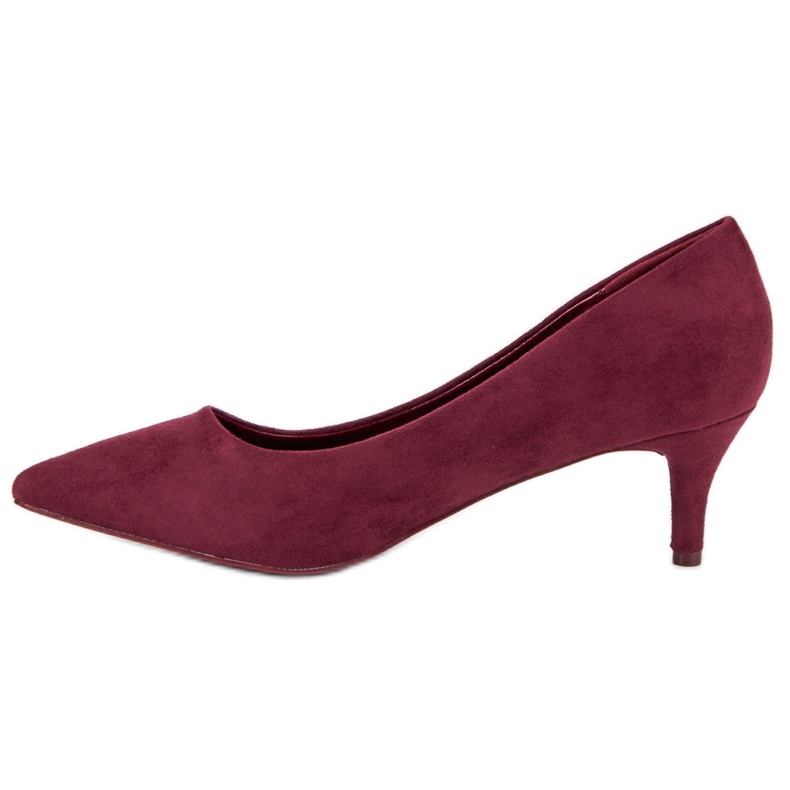 Décolleté in camoscio bordeaux rosso 1