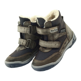 Stivali in pelle con stivali a membrana Bartuś beige blu navy 4