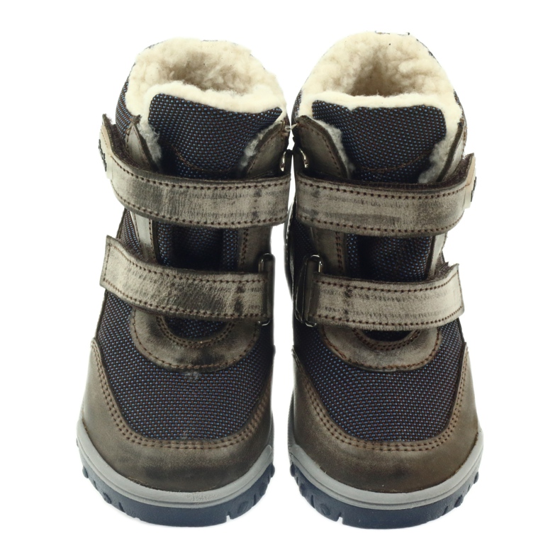 Stivali in pelle con stivali a membrana Bartuś beige blu navy 3
