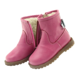 Bartuś Stivali per bambini in pelle con un fiocco rosa 317 grigio 4