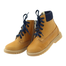 Stivali in legno BARTUŚ Camel giallo blu navy 4