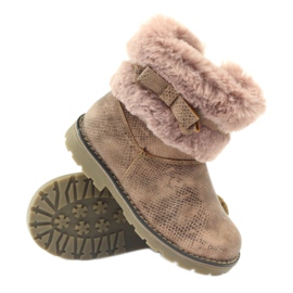American Club Stivali americani stivali invernali con pelliccia17042 marrone giallo rosa 4