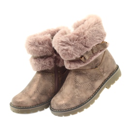 American Club Stivali americani stivali invernali con pelliccia17042 marrone giallo rosa 3