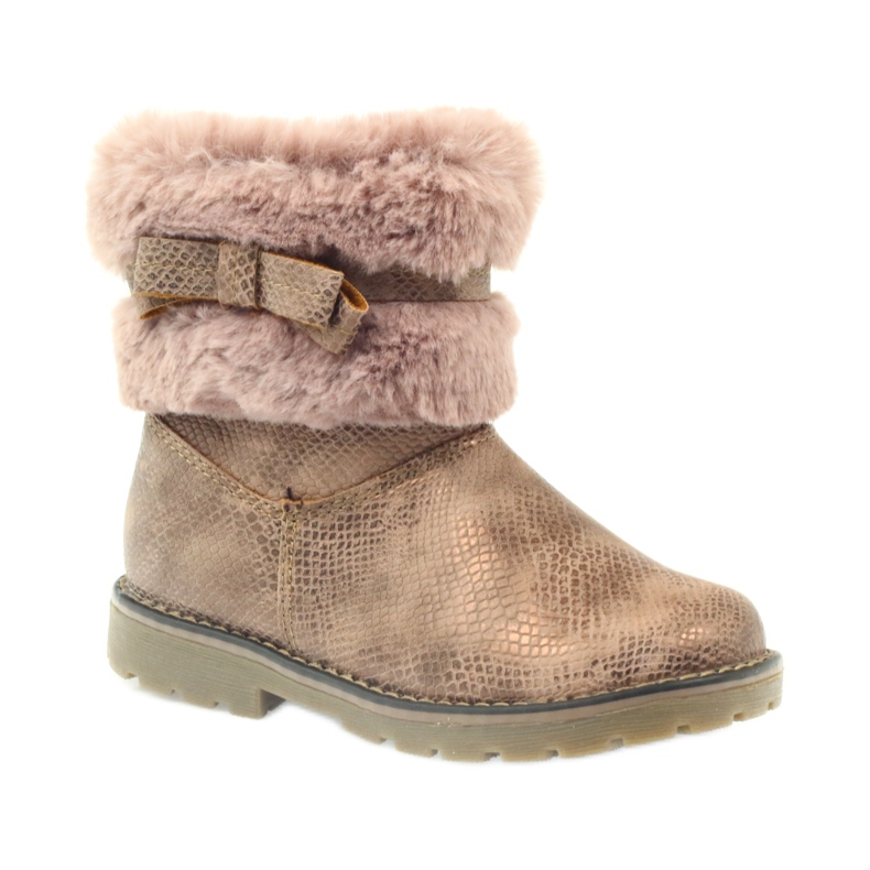 American Club Stivali americani stivali invernali con pelliccia17042 marrone giallo rosa 1