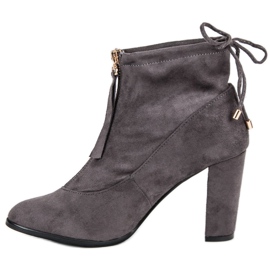 Mannika Stivali eleganti in pelle scamosciata grigio 1