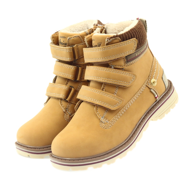 American Club Stivaletti in velcro stivali 708121 marrone giallo 3
