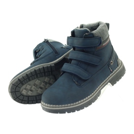 American Club Stivaletti in velcro stivali 708121 grigio blu navy 4