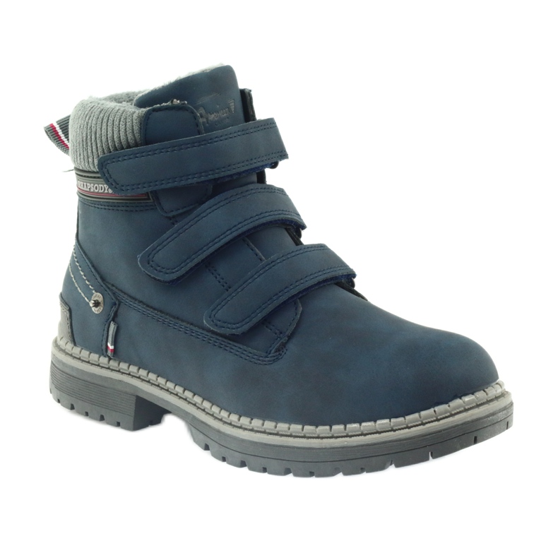 American Club Stivaletti in velcro stivali 708121 grigio blu navy 1