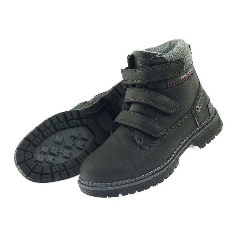 American Club Stivaletti in velcro stivali 708121 nero grigio 4