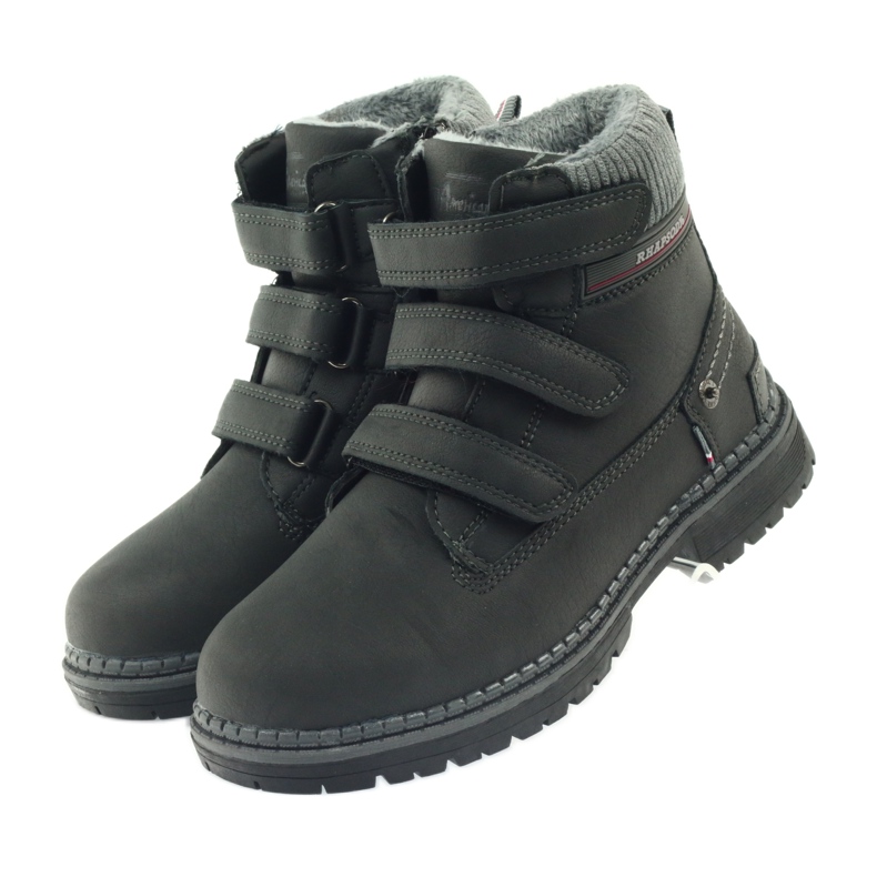 American Club Stivaletti in velcro stivali 708121 nero grigio 3