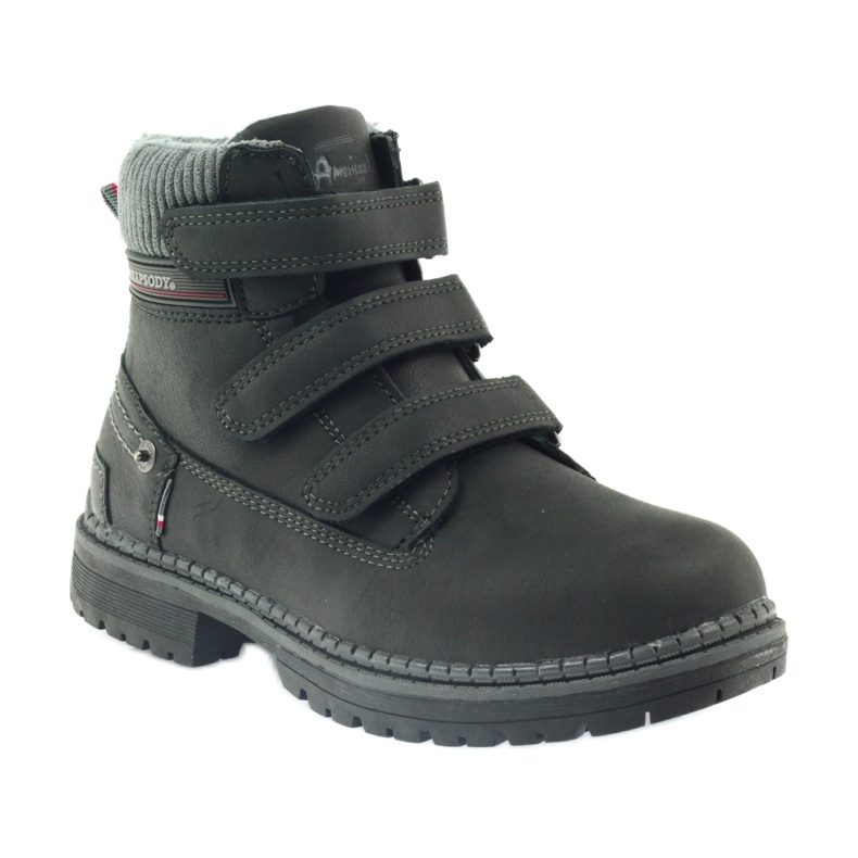 American Club Stivaletti in velcro stivali 708121 nero grigio 1