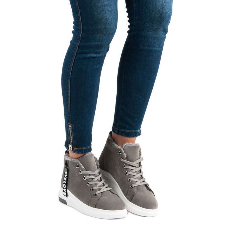 Calde scarpe da ginnastica grigio 1