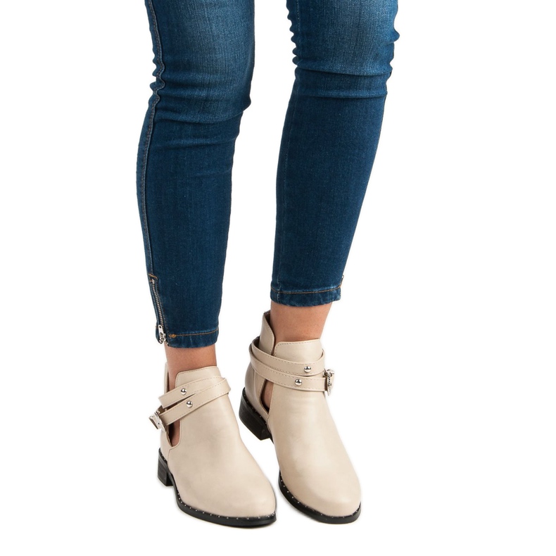 Stivali alla moda beige 1