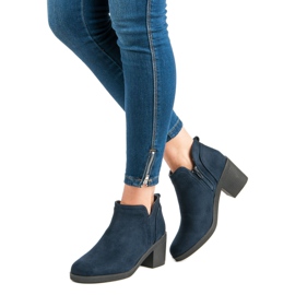 Ideal Shoes Stivali con tacco alto blu 2