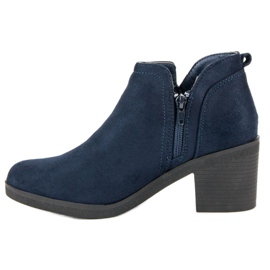 Ideal Shoes Stivali con tacco alto blu 4