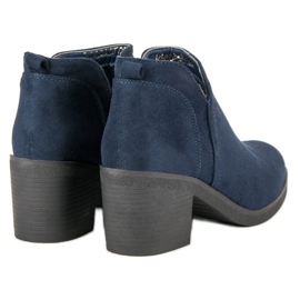 Ideal Shoes Stivali con tacco alto blu 5