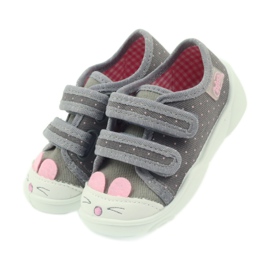 Befado scarpe per bambini pantofole sneakers 907P101 grigio rosa 5