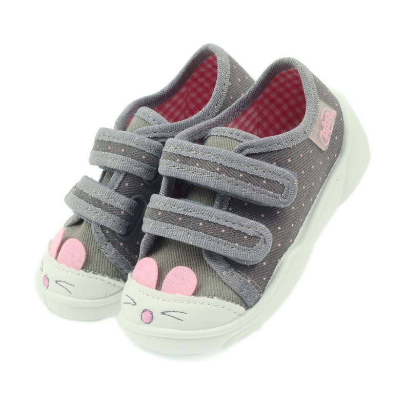 Befado scarpe per bambini pantofole sneakers 907P101 grigio rosa 5