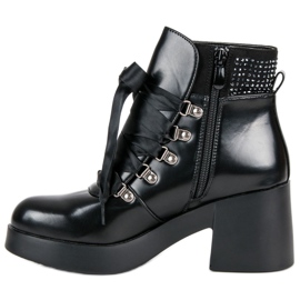 Super Me Stivali alla moda con tacco alto nero 1
