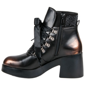 Super Me Stivali alla moda con tacco alto marrone 1