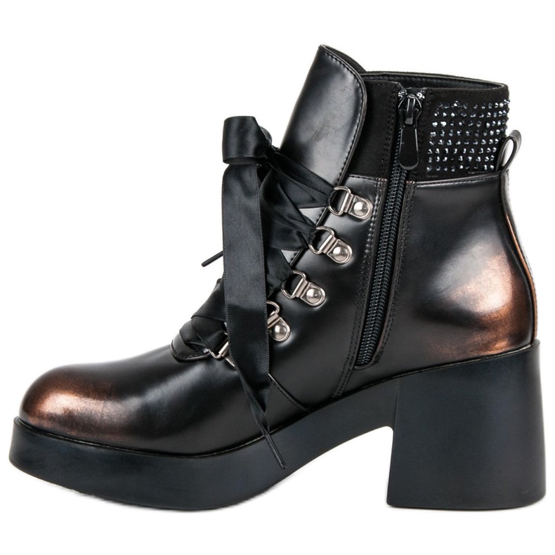 Super Me Stivali alla moda con tacco alto marrone 1