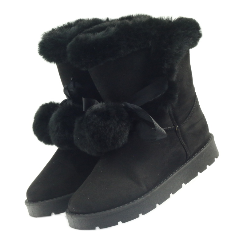 Black Emusy Mukluki con pompon nero 3