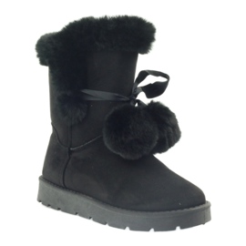 Black Emusy Mukluki con pompon nero 1