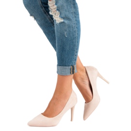 Stiletto in camoscio beige 1