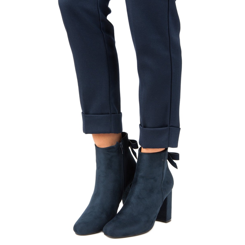 Ideal Shoes Stivali blu navy alla moda 2