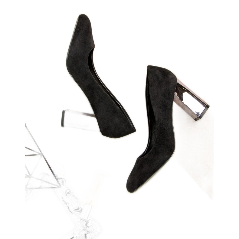 Décolleté nere in pelle scamosciata nero 2