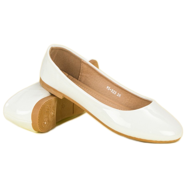 Top Shoes Ballerine laccate bianco 1