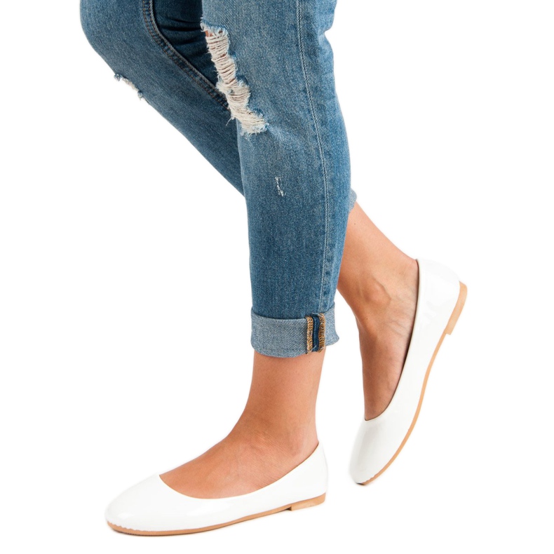 Top Shoes Ballerine laccate bianco 2